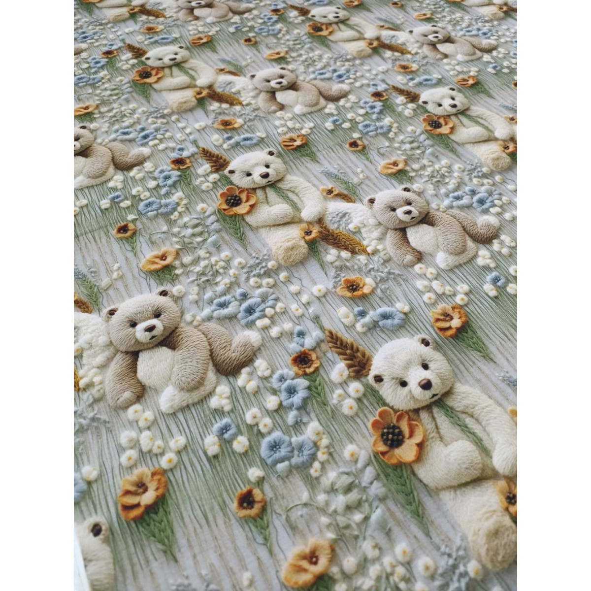 Постіль з бавовни cotton 5D Ведмедик плюшевий (молочний)
